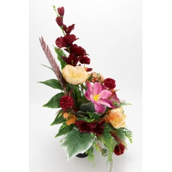 KOMPLET nagrobny wiązanka + bukiet, MIECZYKI ANEMONY KLEMATISY nr 631L